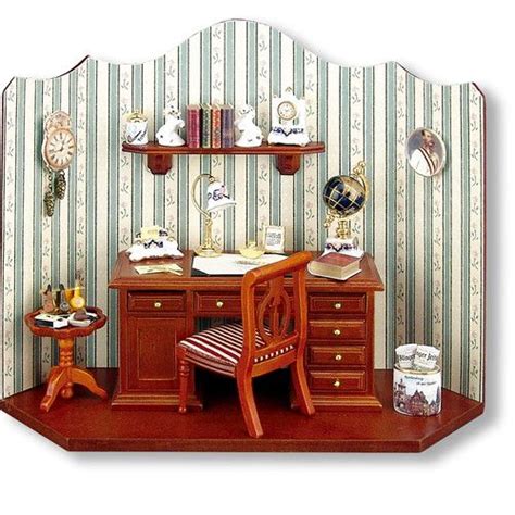 Dollhouse Miniature Office Office Room Furniture Dolls House