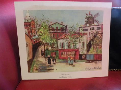 Maurice Utrillo Montmartre Litho On Canvas Dac Ny 10 X 12