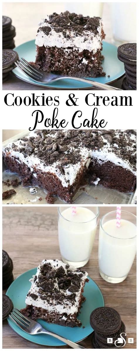 This post may contain affiliate links or ads. Cookies & Cream Poke Cake made with a chocolate cake mix ...