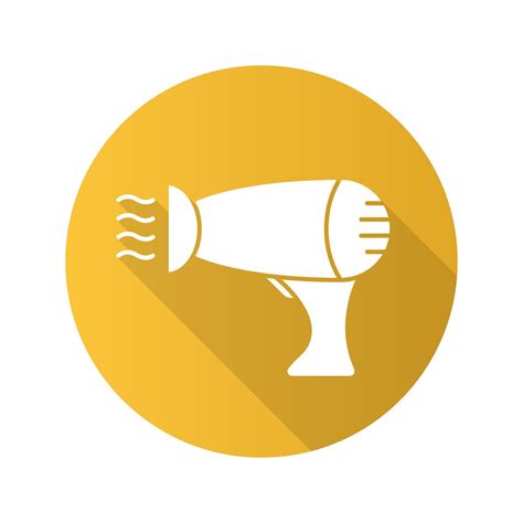 Hair Dryer Flat Design Long Shadow Glyph Icon Blowdryer Vector