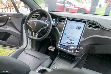 Tesla Model X Allelectric Crossover Suv Interior High Res Stock Photo