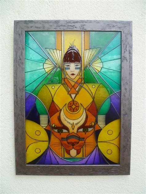 Stained Glass Art Glass Painting Mosaic Glass Japanese Etsy
