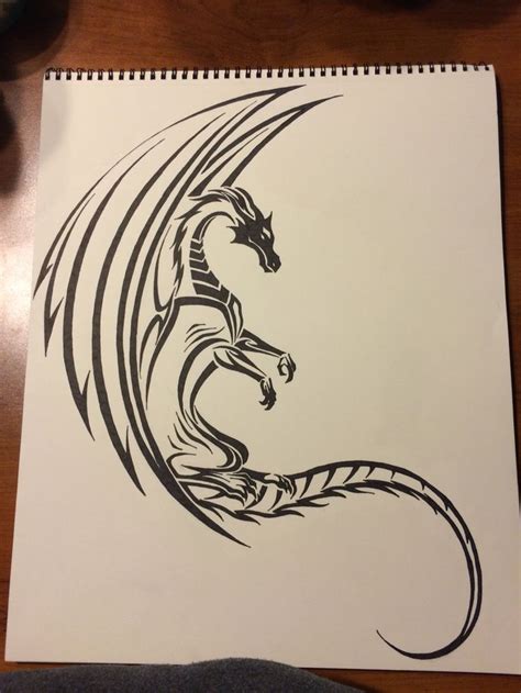 My Tribal Dragon X3 Tribal Drawings Dragon Tattoo Designs Tribal