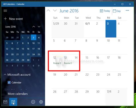 Make Windows 10 Calendar Show National Holidays