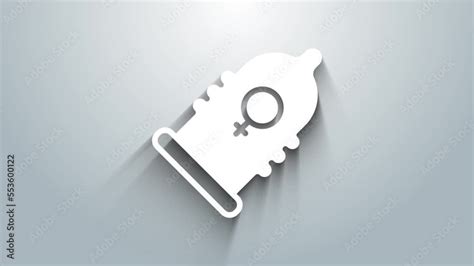 white condom safe sex icon isolated on grey background safe love symbol contraceptive method