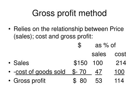 Ppt The Gross Profit Method May Be Used To Estimate Ending Inventory