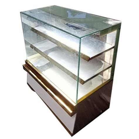 Stainless Steel And Glass Movable Unit Square Type Ss Display Counter