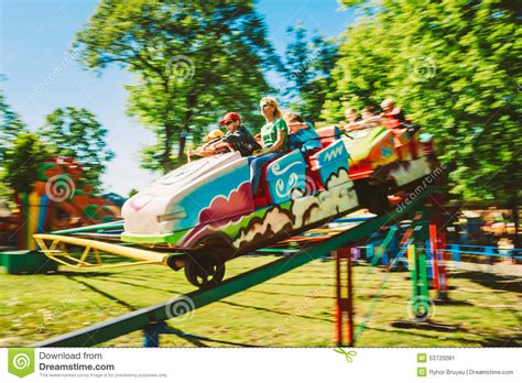 People Having Fun On Rollercoaster In The Park Editorial Photo Image