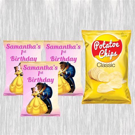 The Beauty And The Beast Chip Bag Labels Digital Or Printed Etsy