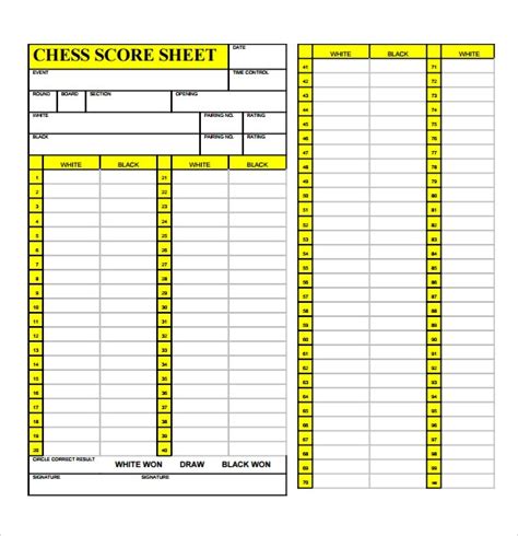 6 different pieces in chess, each with different abilities. FREE 9+ Sample Chess Score Sheet Templates in PDF