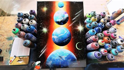 Ray Planets Spray Paint Art By Skech Youtube