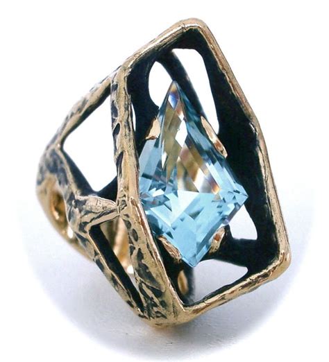 Gold And Aquamarine Ring By Grabowski C1960 Kimberly Klosterman Jewelry