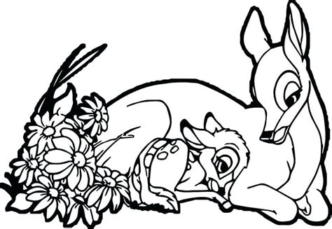 Baby Deer And Mom Cute Coloring Pages