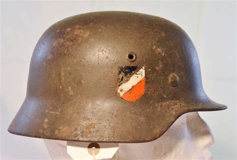 Ww2 German M40 Helmet With Correct Batch And Makers Stamps Sally Antiques