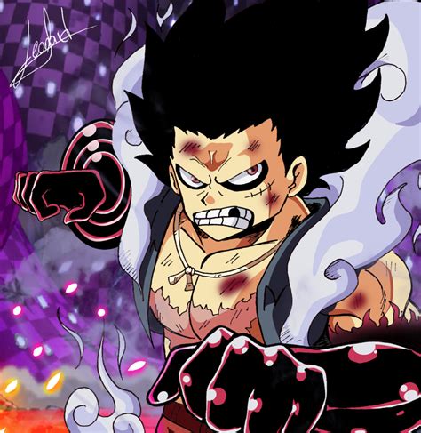Luffy bites a small hole in his thumb to the bone, and inflates his skeletal system. LUFFY GEAR 4 SNAKE MAN LEONARD - Illustrations ART street
