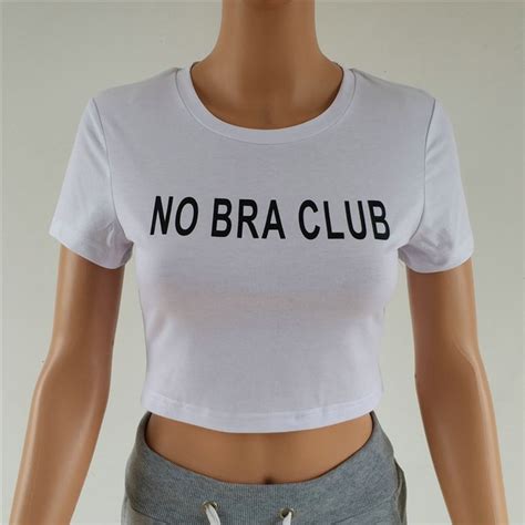 Chicanary 2018 Summer White T Shirt Women No Bra Club Letter Vogue