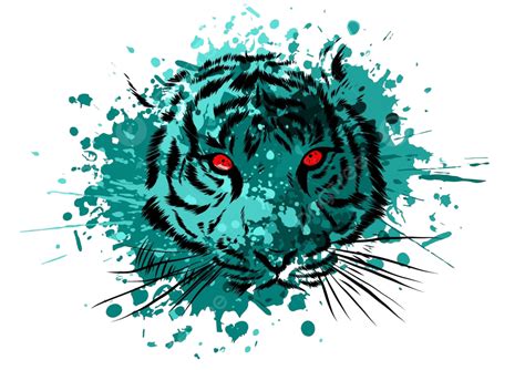 Tiger Eyes Mascot Graphic In White Background Icon Sumatran Tiger