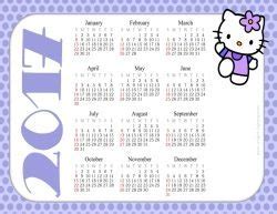 printable  kitty calendars