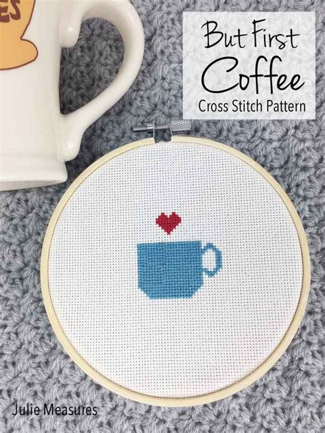 Model stitched on 32 ct. But First Coffee, Celebrate National Coffee Day with a ...