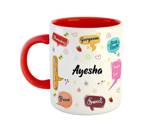 Buy Ashvah Personalised Ayesha Name Coffee Mug For Girls Best Happy