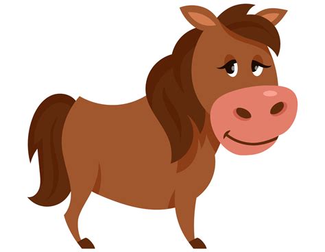 Standing Cute Horse Farm Animal In Cartoon Style 4947585 Vector Art