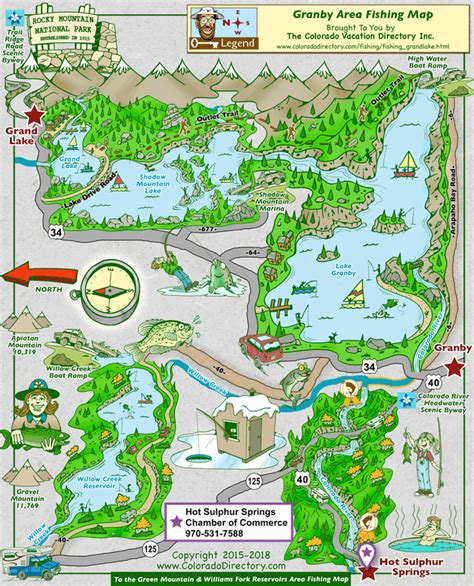 Grand Lake Fishing Map Berget Rosamond