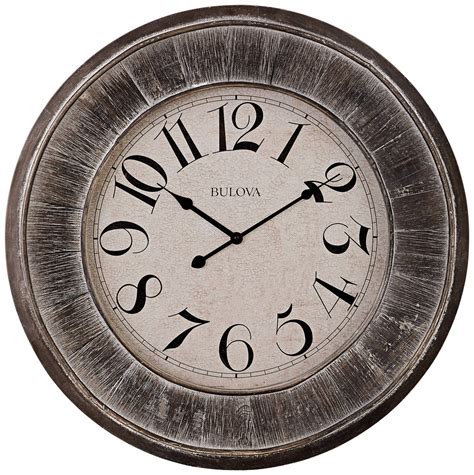 Bulova Restoration Gray Wood 23 12 Round Wall Clock Ebay