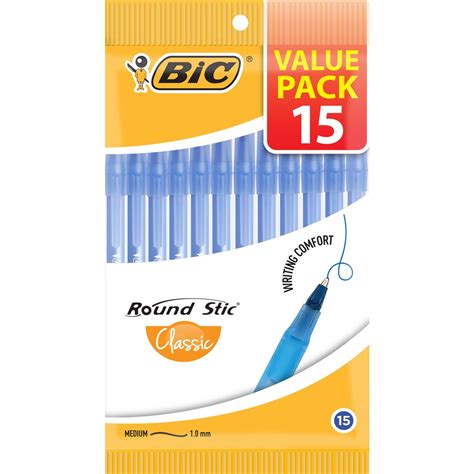 Bic Round Stic Pen 15 Pack Blue Big W