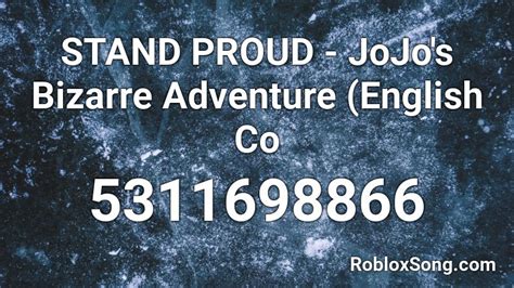 Stand Proud Jojos Bizarre Adventure English Co Roblox