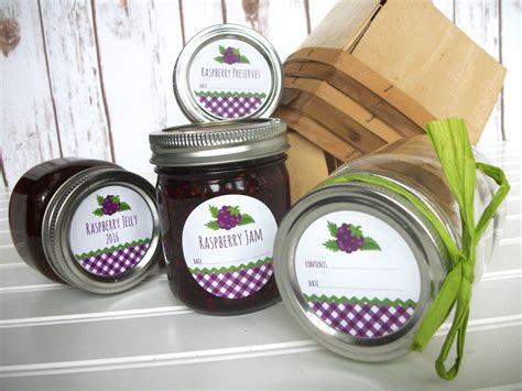 Colorful Adhesive Canning Jar Labels July