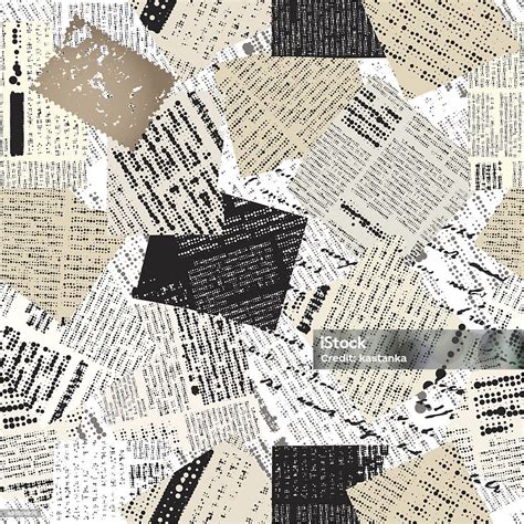 Collage Of Patches Newspaper Stock Illustration Download Image Now