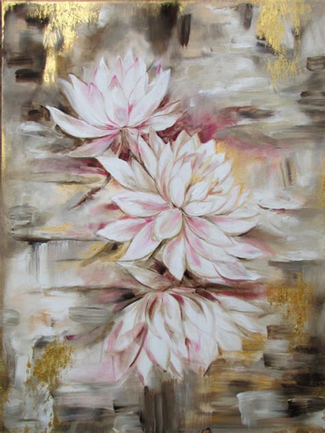 Modern canvas art art painting acrylic impasto painting modern wall art canvas amazing art painting blue texture background flower painting wall original acrylic flower abstract paintings on canvas wall art | etsy. Water Lilies Painting by Bilyana ART Studio | Artmajeur