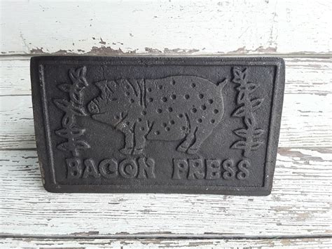 Vintage Bacon Press Fried Bacon Kitchenware Pork Belly Farmhouse Decor
