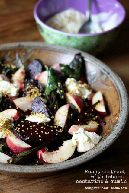 roast beetroot with labneh nectarine and cumin healthy salad recipes delicious salads gourmet