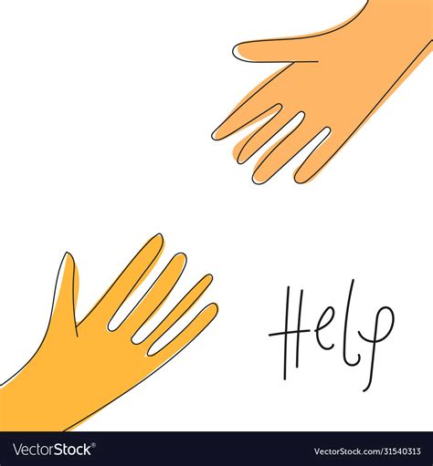 Helping Hand Concept Gesture Sign Help Royalty Free Vector