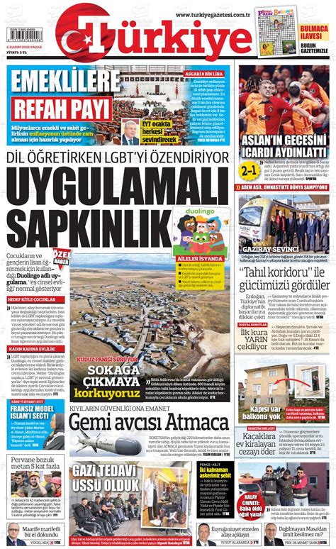 06 Kasım 2022 Tarihli Türkiye Gazete Manşetleri