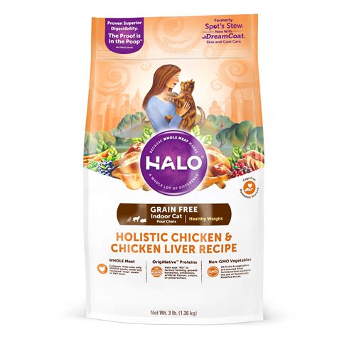 Healthiest dry cat food 2020. HALO® DreamCoat Indoor Healthy Weight Cat Food - Natural ...