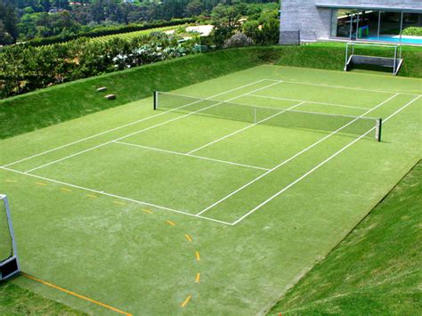 Tennis Court Fenced Artificial Grass Surface Synsport