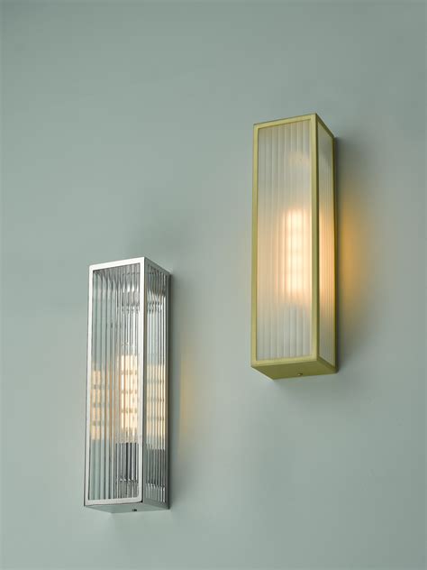 Atlas - IP44 Large Ribbed Glass Wall Light - Stainless Steel - Lightbox