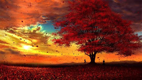 Anime Autumn Scenery Sunset 4k 3840x2160 46 Wallpaper