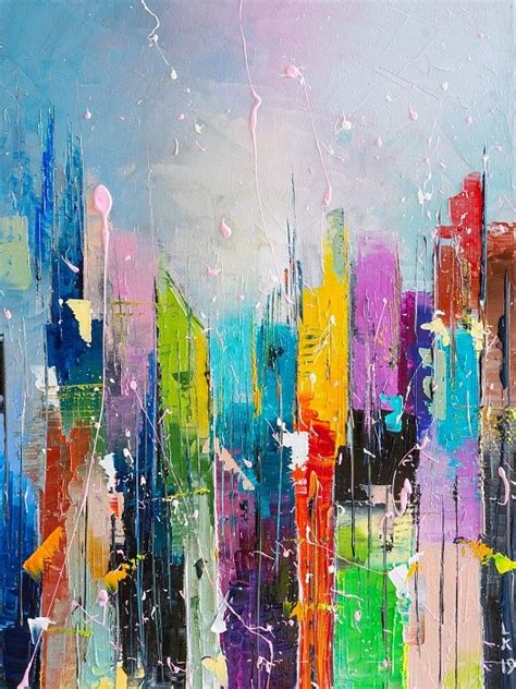 Cityscapes Painting Abstract Cityscape 7 Artist Liubov Kuptsova