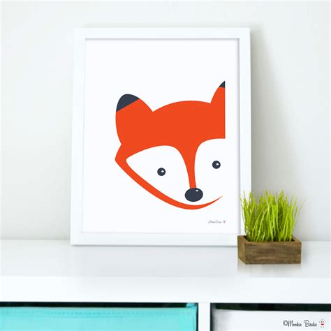 Fox Nursery Art Print Fox Nursery Art Fox Nursery Decor Fox Wall Art