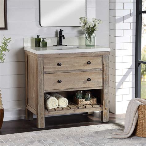 Double vanity with mirrors available in white or grey finish; Elbe Rustic 36" Vanity Single Sink Vanity By Northridge Home | Single sink vanity, Single ...