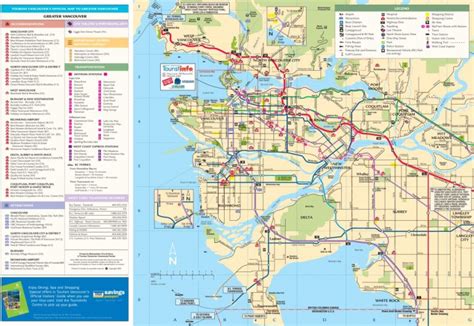 Greater Vancouver Tourist Map Printable Map Of Vancouver Printable Maps