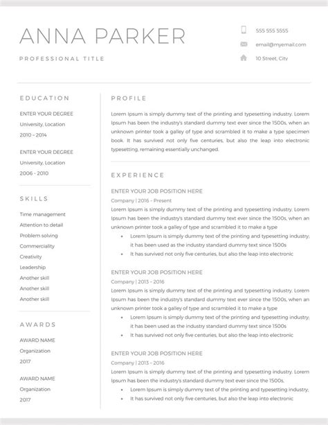 A simple resume template in ms word file format perfect to use in your next job search. Resume Templates Word Doc