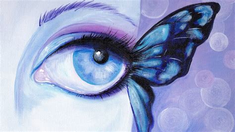 Butterfly Eye In Acrylic Paint For Beginners Aboutface 3 Big Art