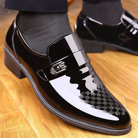 Men Microfiber Leather Slip Resistant Casual Formal Dress Shoes