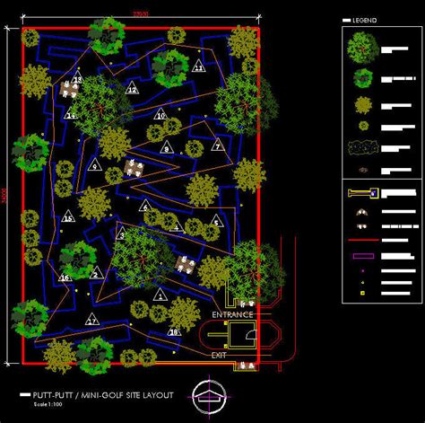 Cad Architect Cad Drawing Putt Putt Mini Golf Course Layout