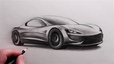 Cómo Dibujar Un Automóvil El Tesla Roadster