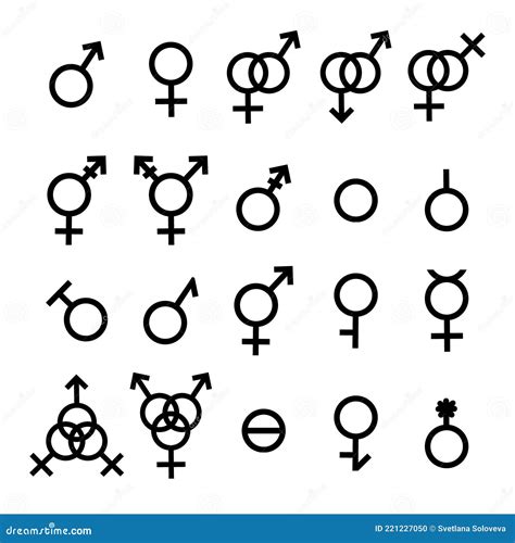 Vector Gender Symbols And Sexual Orientation Set Stock Illustration Illustration Of Lesbian